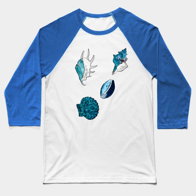 Sea shells Baseball T-Shirt by Miruna Mares